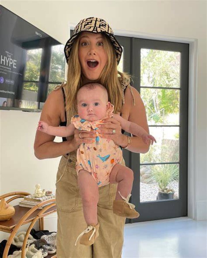 Ashley Tisdale takes baby Jupiter to first pumpkin patch after date